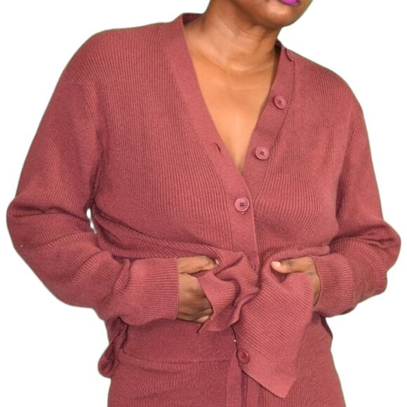 Mila Owen Jumpsuit Orange Ribbed Sweater Knit Straight Leg One Piece Stretch XS - Picture 4 of 15